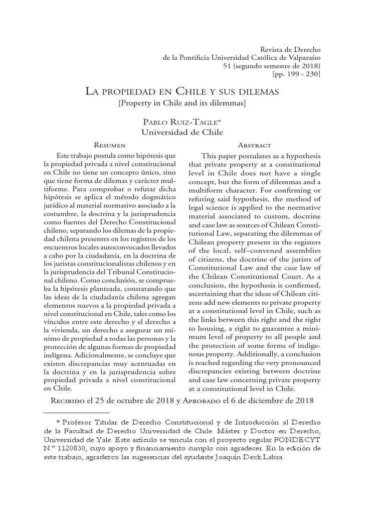 La Propiedad en Chile y Sus Dilemas | PDF