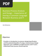 Business Process Analysis and Design - Importance of Having A Common Language Between Business and IT