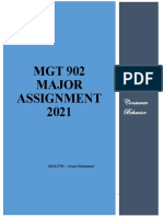 MGT 902 Major Assignment 2021: Consumer Behavior