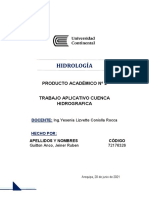 Producto Académico N°2 TRABAJO APLICATIVO CUENCA HIDROGRAFICA