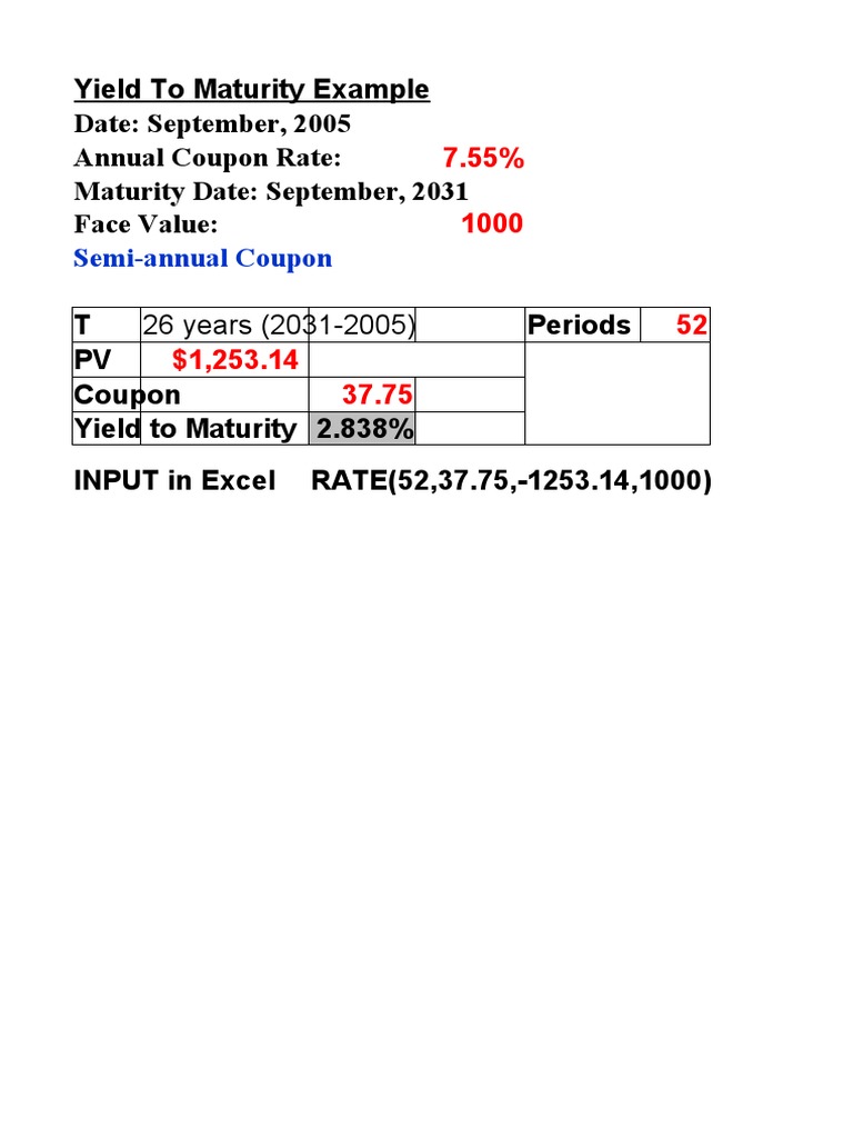 YTM Example | PDF | Business | Finance & Money Management