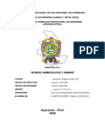 PRACTICA Nº 08 Y 09 acidos carboxilicos y aminas Práctica de química Orgánica