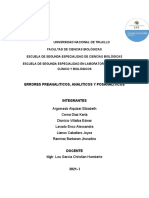 Errores Preanalíticos, Analíticos y Postanalíticos