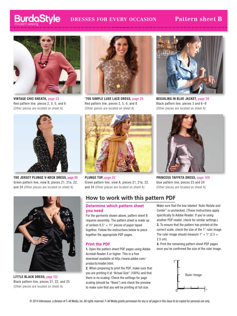 BSD-Pattern Sheet B | PDF | Seam (Sewing) | Clothing