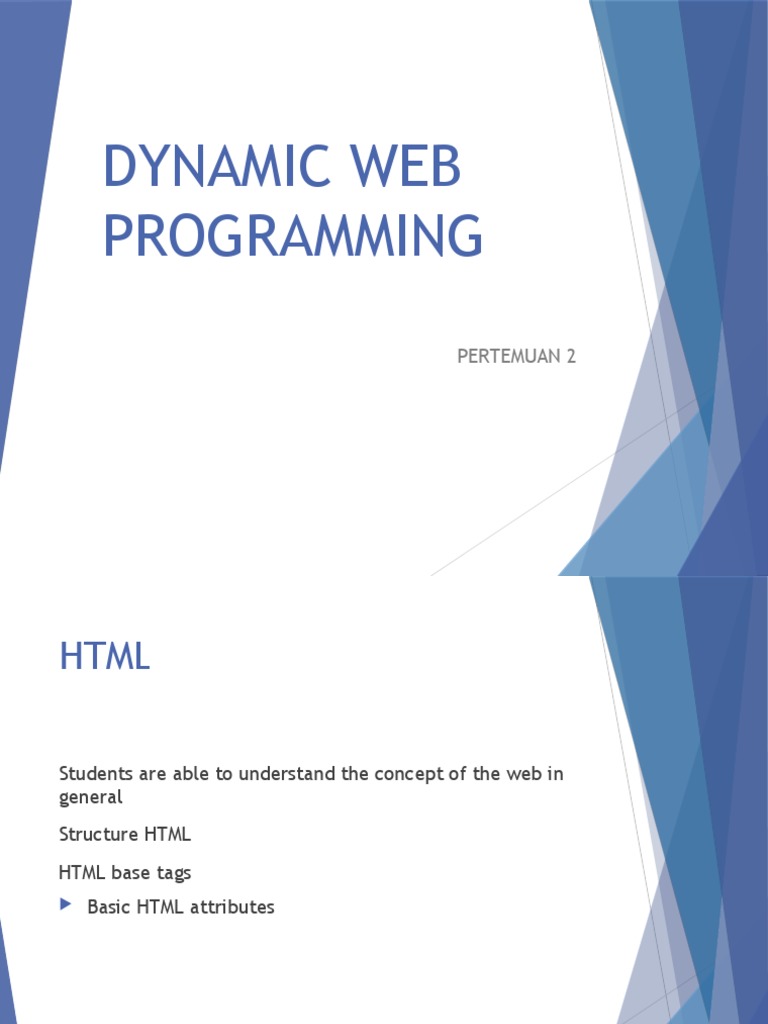 Dynamic Web Programming: Pertemuan 2 | Download Free PDF | Html Element ...