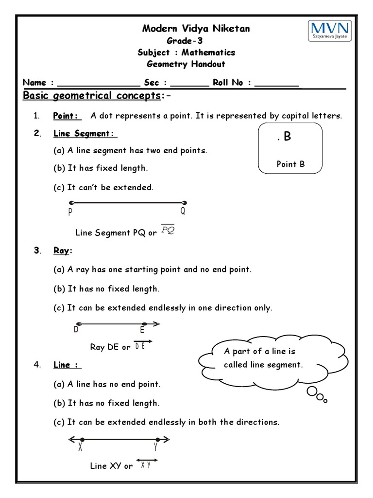 Geometry Basics for Grade 3 | PDF