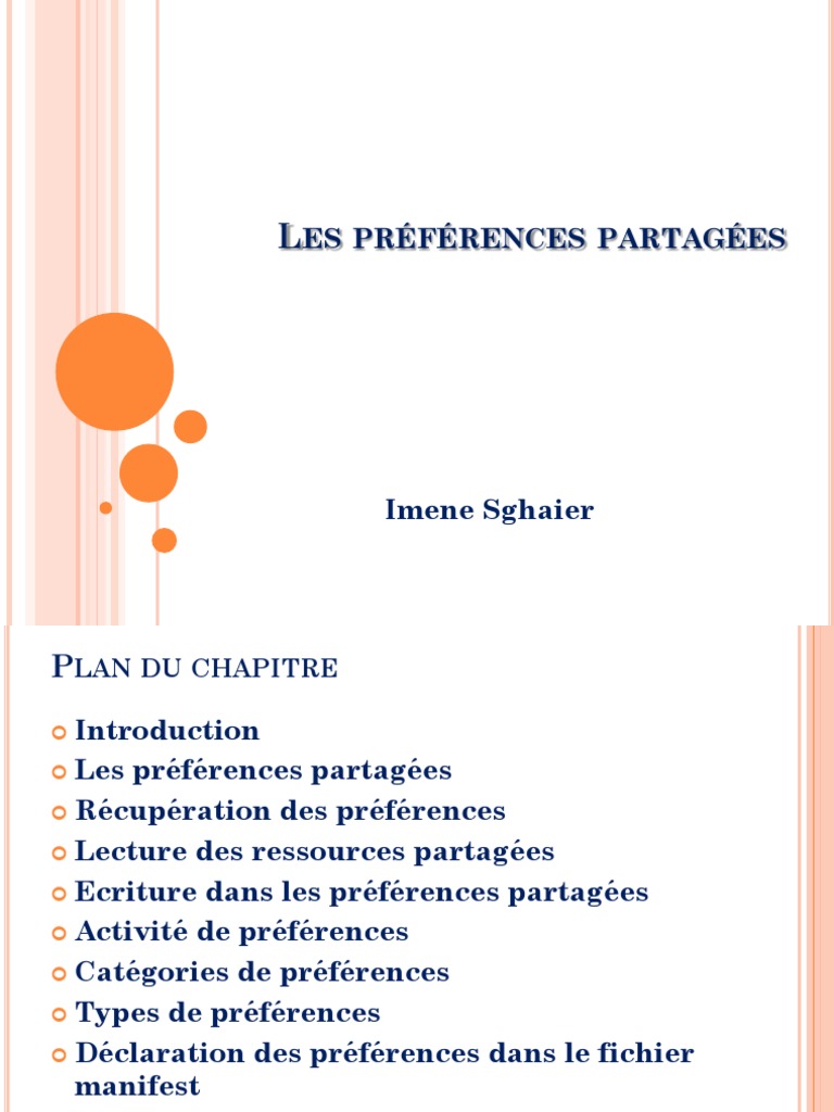 Gestion des Préférences Android | PDF | Android (Système d'exploitation ...