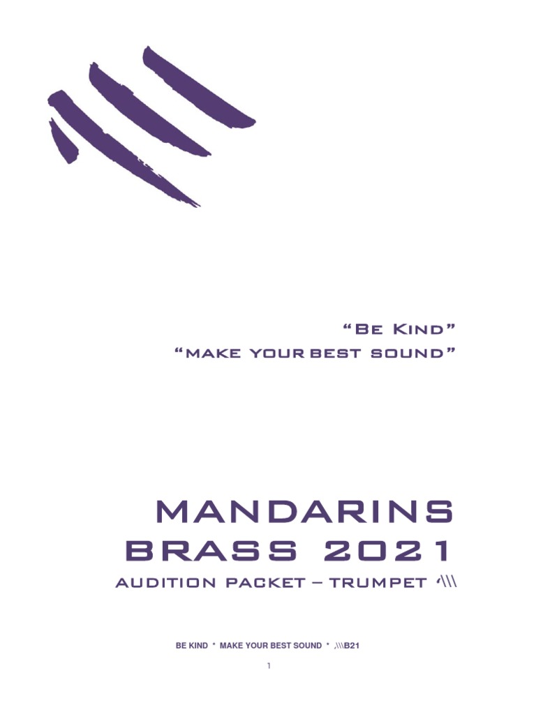 2021 Mandarins AuditionTRUMPET PDF Trumpet Audition