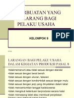 Larangan Bagi Pelaku Usaha Kelompok 9