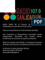 Patrimonio Comunal Radio San Joaquín