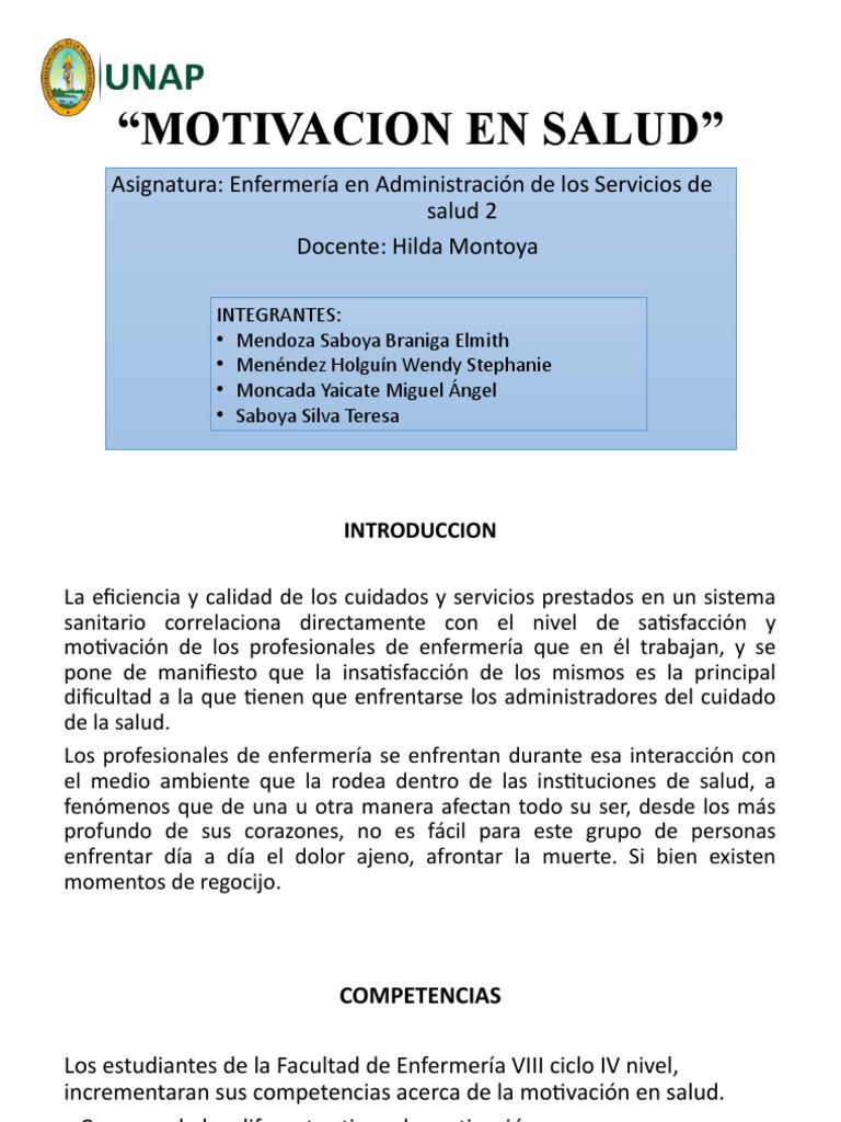 Motivación en Profesionales de Salud | PDF | Motivación | Motivacional