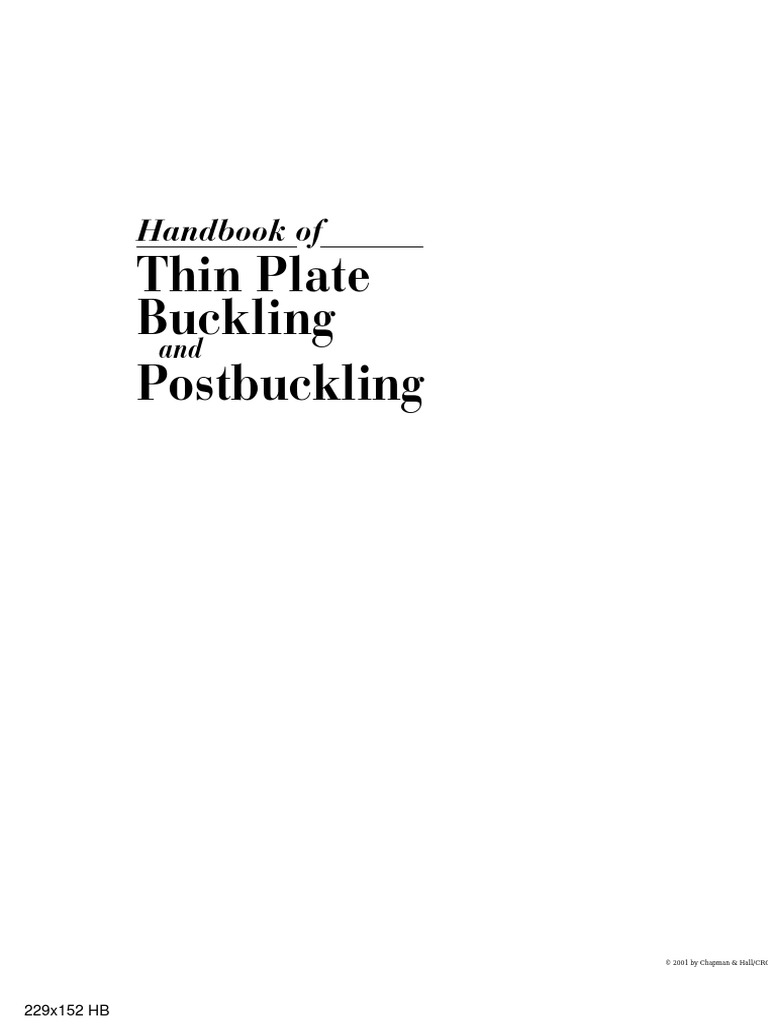 Handbook of Thin Plate Buckling and Postbuckling | PDF | Buckling ...