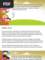 Bible Math Quiz and Exercises | PDF | Gospel Of Matthew | Book Of Genesis
