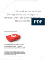 All Medical Devices in India To Be Regulated As "Drugs" - Medical Devices (Amendment) Rules, 2020 - Arogya Legal - The Health Laws Specialists