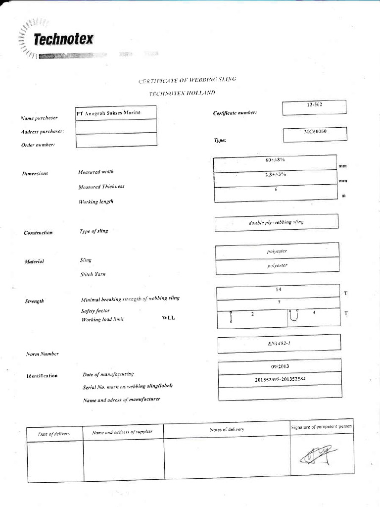 Certificate bing Sling PDF