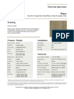 Technical data sheet for Kayu No 645 Vintage Dark Grey Brown Oiled European Oak
