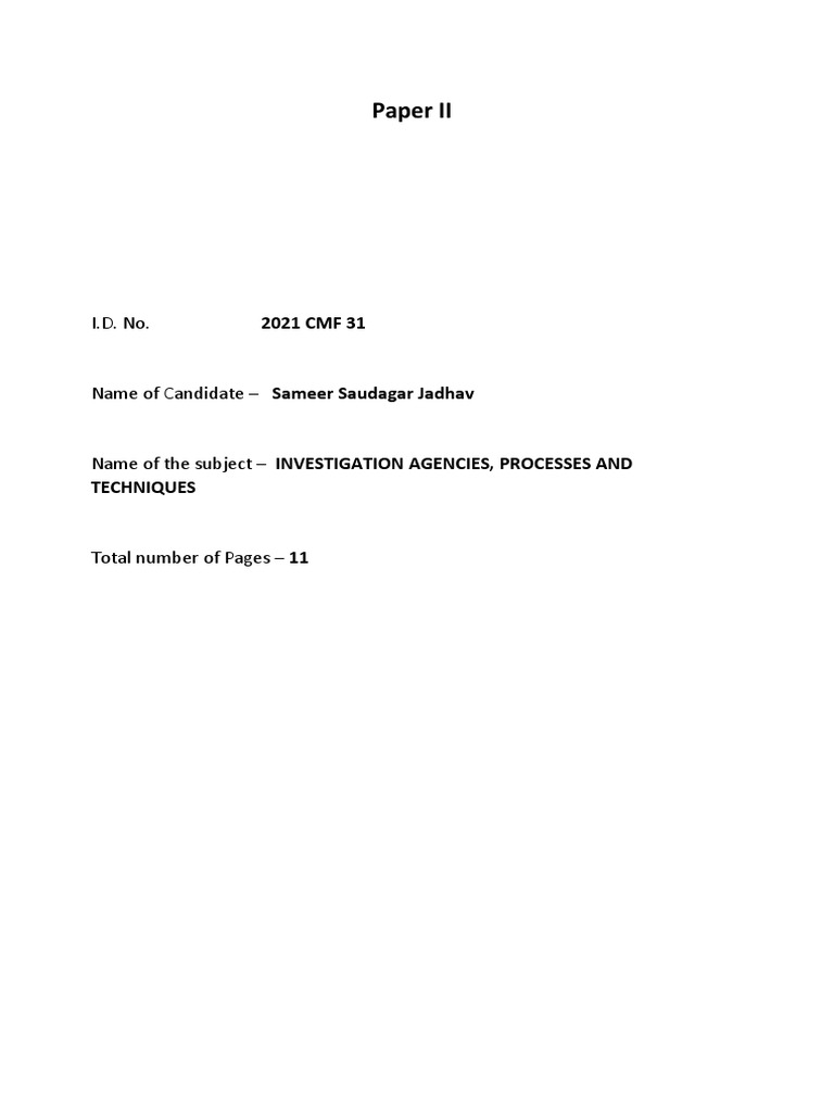 Sameer Jadhav CMF Paper 2 | PDF | Arrest | Bail