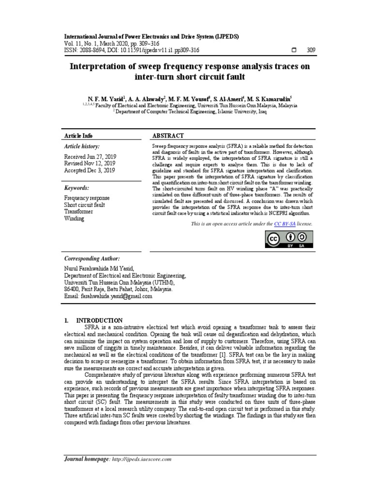 Interpretation of Sweep Frequency Response Analysi | PDF | Transformer ...