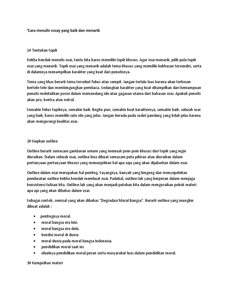 Cara Bikin Essay Keren | PDF