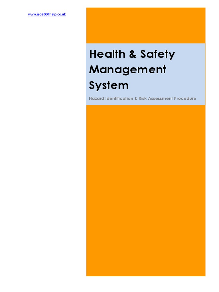 HSMS Hazard Identification & Risk Assessment Procedure | PDF | Risk ...