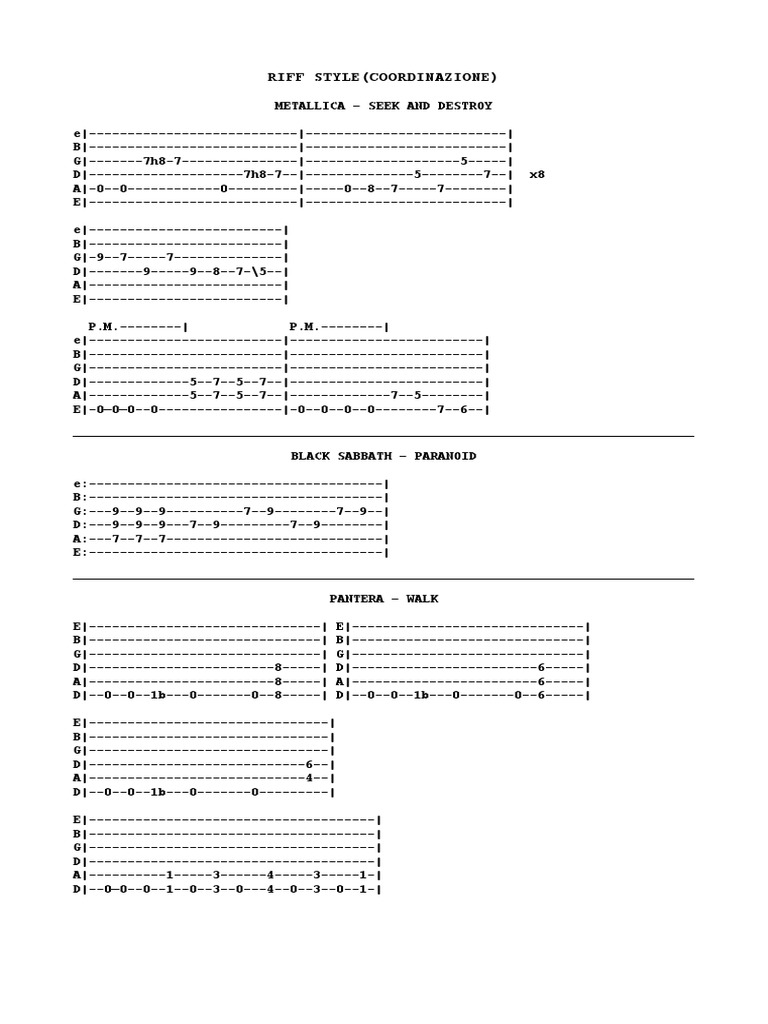 Riff Style (Iron Maiden - Pantera) | PDF | Heavy Metal Music | British ...