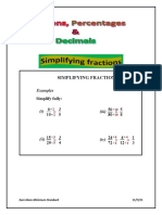 Fractions Percentges and Decimals Booklet