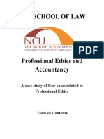 Ncu School of Law: A Case Study of Four Cases Related To Professional Ethics