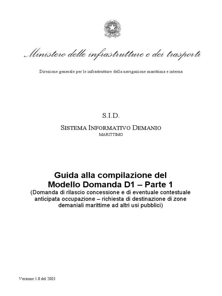 Sid - D1 - Domanda Rilascio - Guida Compilazione | PDF