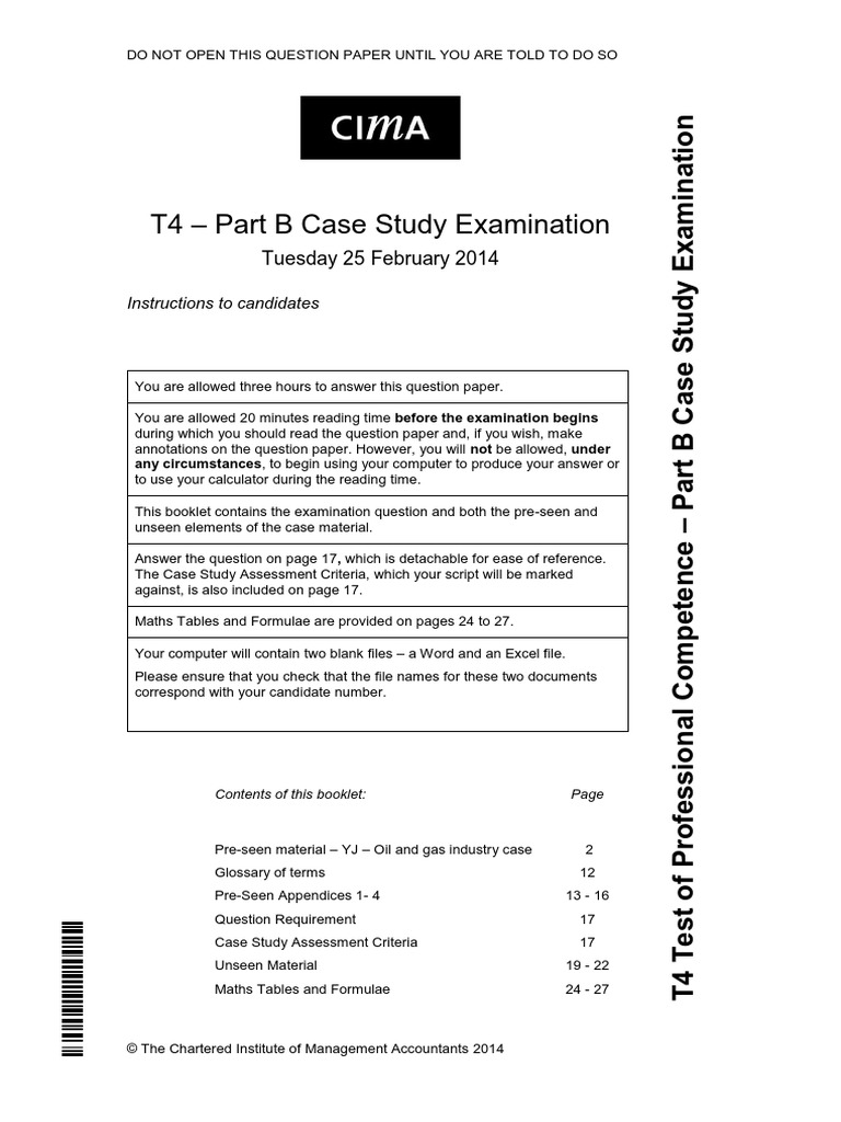 T4 - Part B Case Study Examination: Tuesday 25 February 2014 | PDF ...