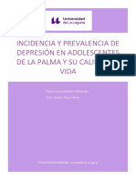 Incidencia y prevalencia de depresion en los adolescentes de La Palma y su calidad de vida