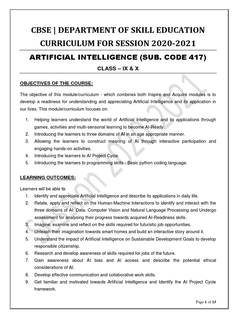 417 Ai - 2020 21 | PDF | Artificial Intelligence | Intelligence (AI ...