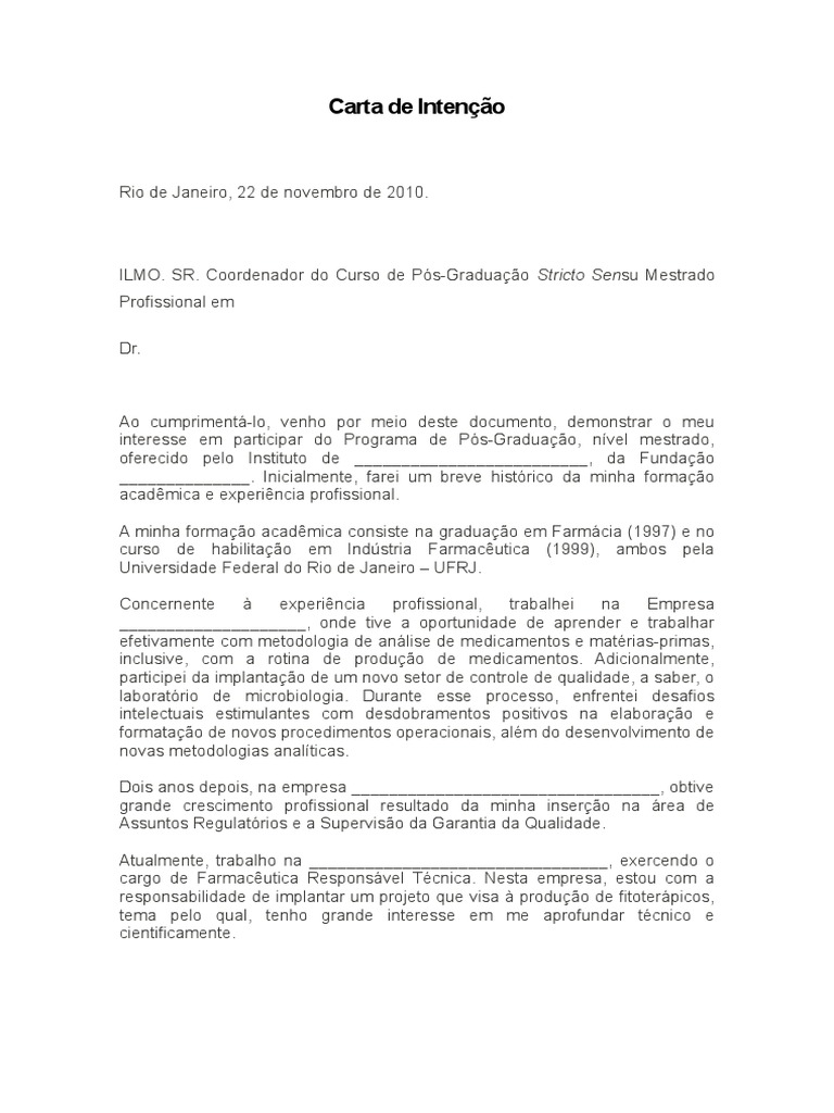 Trending Mestrado Carta De Apresentação Pronta Gif  Carta