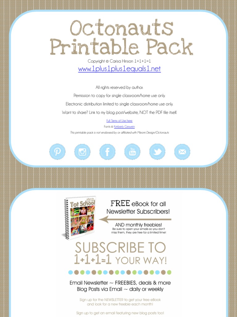 Octonauts Early Childhood Printables | PDF
