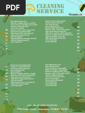 Cleaning Services Price List Template - TemplateLab.com
