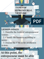 Types of Entrepreneurial Venture