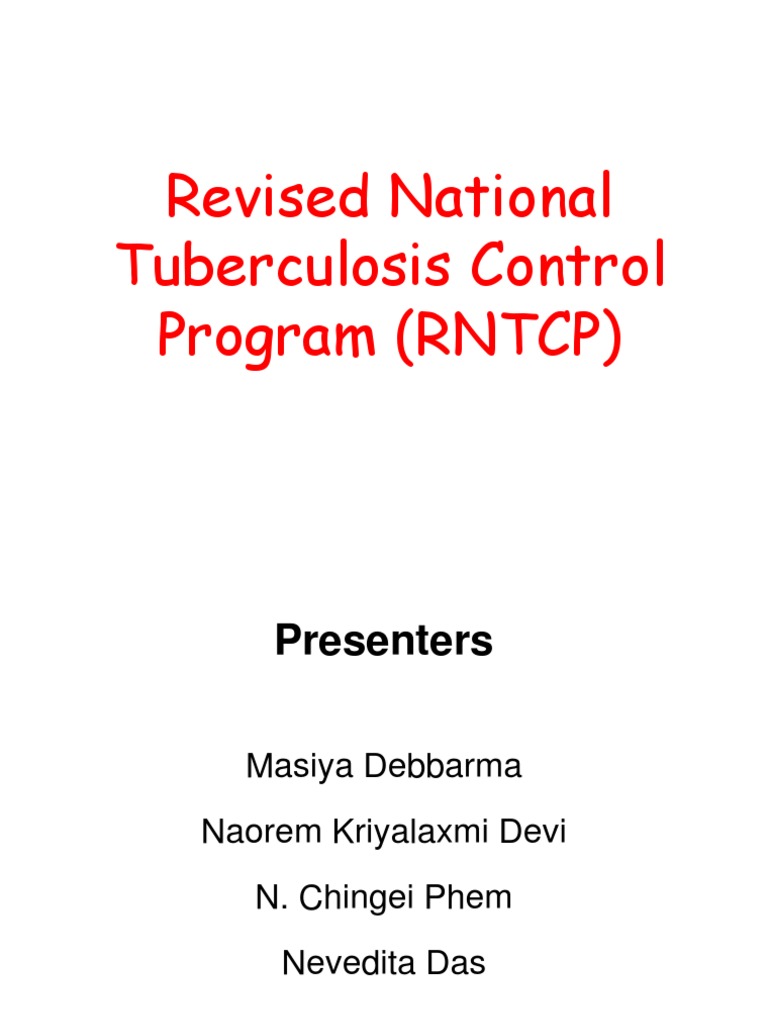 Revised national tuberculosis control program rntcp pdf