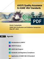 ANSYS Quality Assurance & ASME V&V Standards
