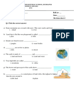 Name - Roll No - Class-II Sec - Date - Chapter-Our Earth Revision Sheet-1