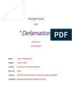 Assignment On Defamation