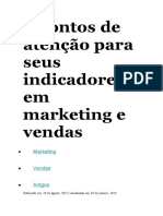 5 Pontos de Atenção para Seus Indicadores em Marketing e Vendas