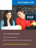 Study of Hindu Joint Family & HUF - Family Law Project Report