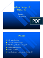 Lecture 1 Introduction To Design of Machine Elements