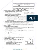 Devoir de Contrôle N°1 Avec Correction - Sciences Physiques - Bac Mathématiques (2013-2014) MR Sadki Ezzeddine