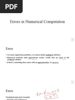 Lecture 3 - Errors in Numerical Computation