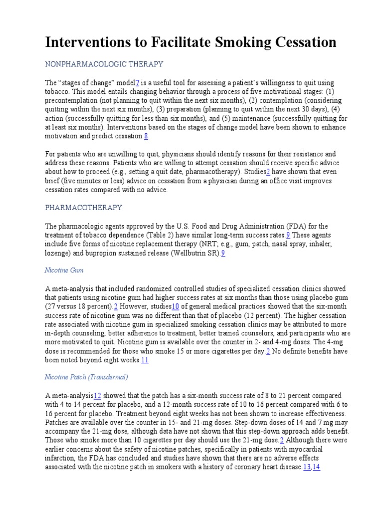 Interventions To Facilitate Smoking Cessation Descargar gratis PDF