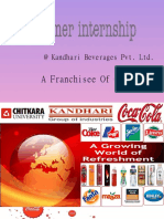 A Franchisee of Coca Cola: at Kandhari Beverages Pvt. LTD
