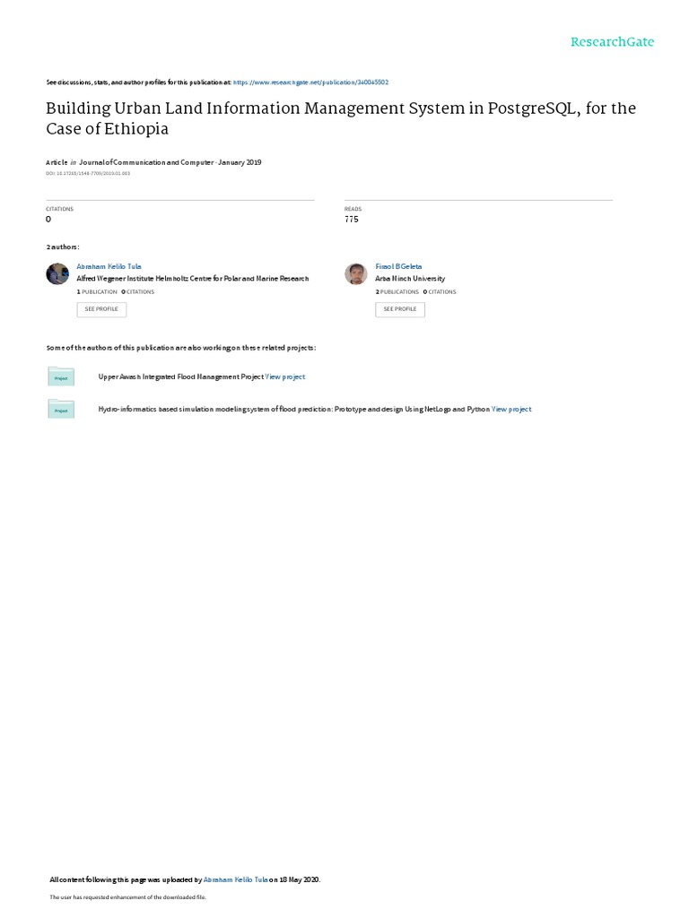 Building Urban Land Information Management System Pdf Databases