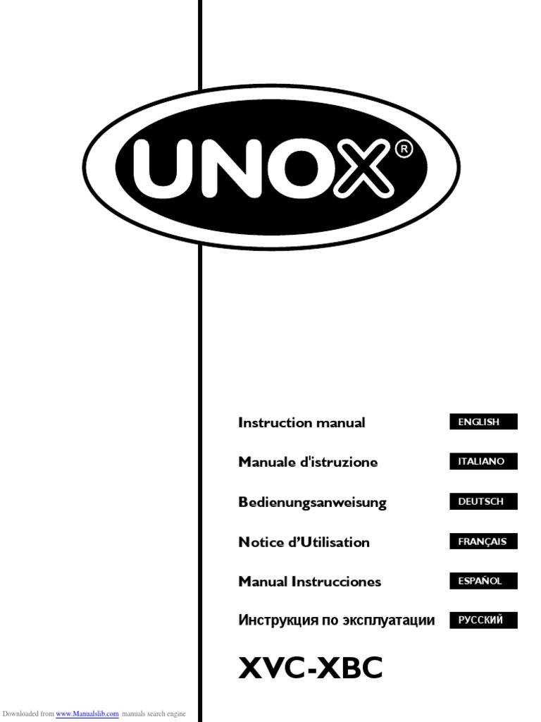 UNOX XVC-XBC Instruction Manual | PDF | Oven | Humidity