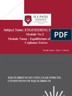 Subject Name: Engineering Mechanics Module No:2 Module Name: Equilibrium of System of Coplanar Forces