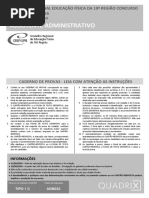 Quadrix 2016 Cref 10 Regiao PB Assistente Administrativo Prova